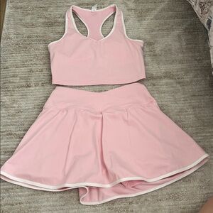 Yogalicious Pink and White Tank Top